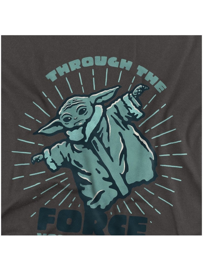 T-shirt you will find balance - la guerre des étoiles the mandalorian (grogu) Gris Noir - Kiabi