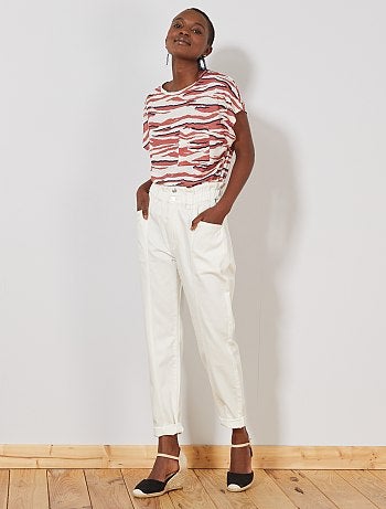 T-shirt zébré maille flammée - Kiabi