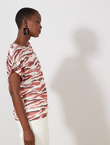 T-shirt zébré maille flammée - Kiabi