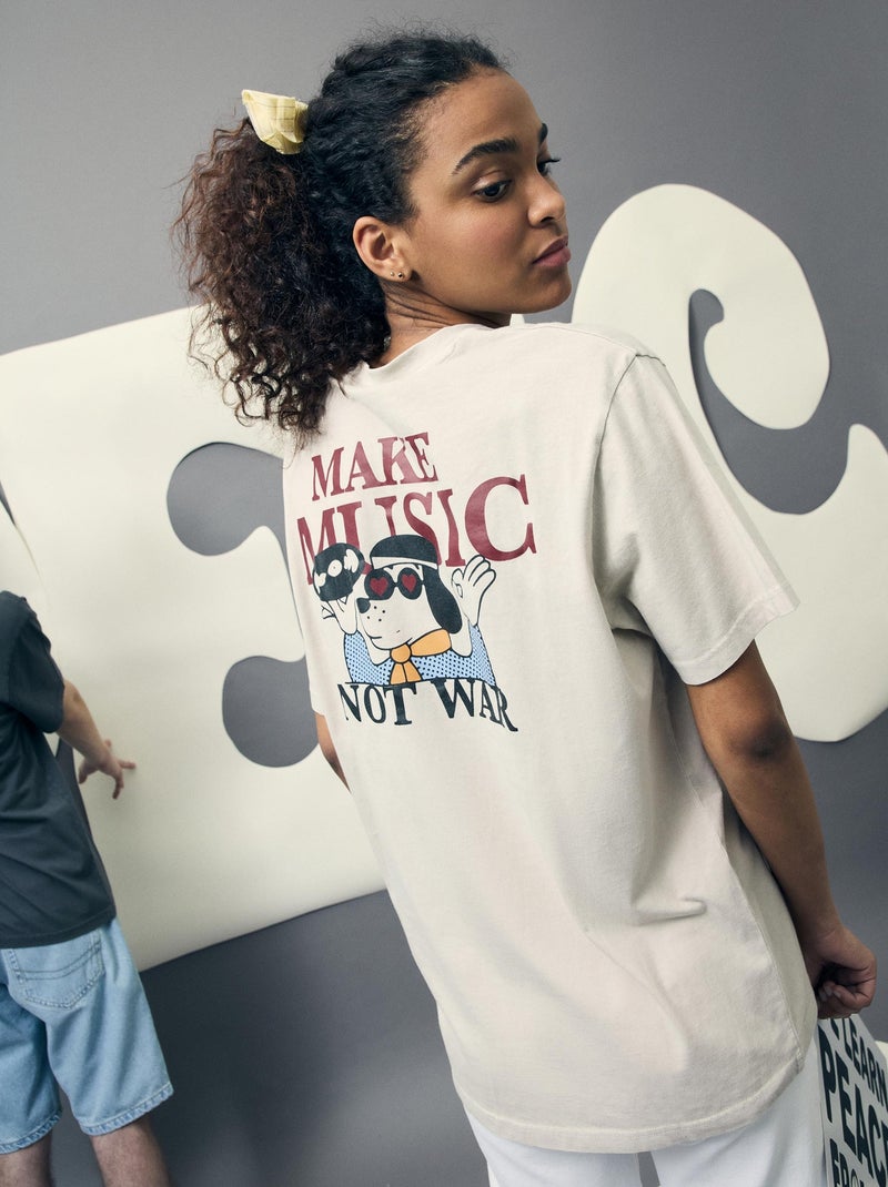 T-shirt, Langage de la paix , adulte MO Fashion Gris - Kiabi