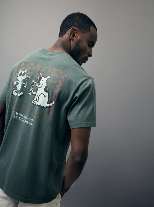 T-shirt, Langage de la paix , adulte MO Fashion - Kiabi