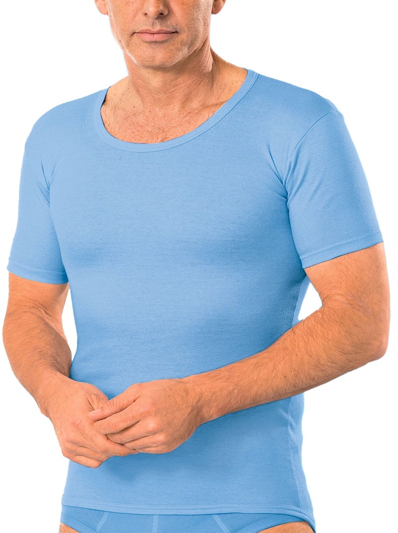 T-shirts à col rond et dos couvrant Bleu ciel - Kiabi