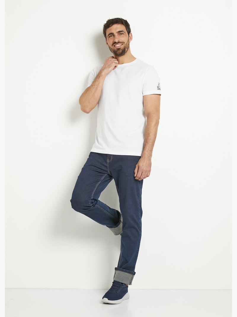 T-shirts avec col rond et logo épaule Blanc - Kiabi
