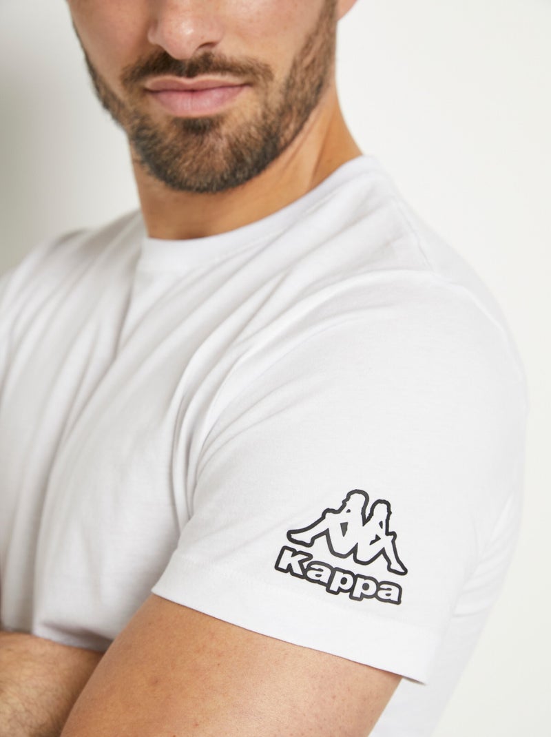 T-shirts avec col rond et logo épaule Blanc - Kiabi