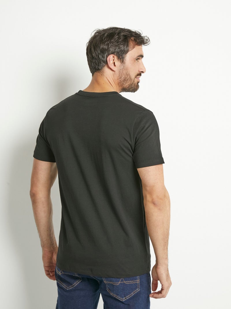 T-shirts avec col rond et logo épaule Noir - Kiabi