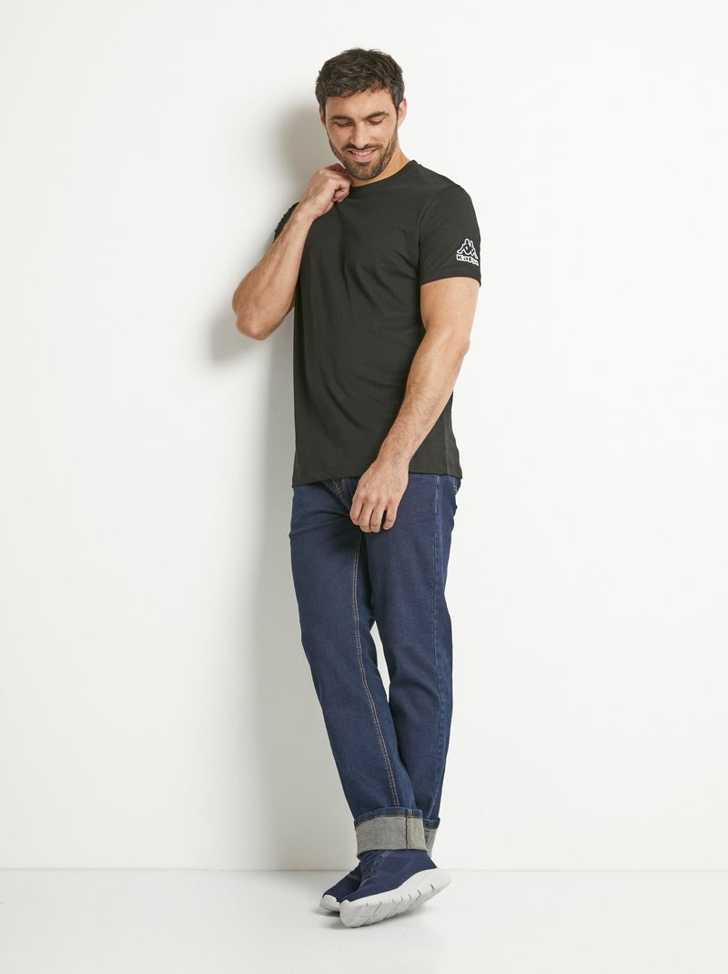 T-shirts avec col rond et logo épaule Noir - Kiabi