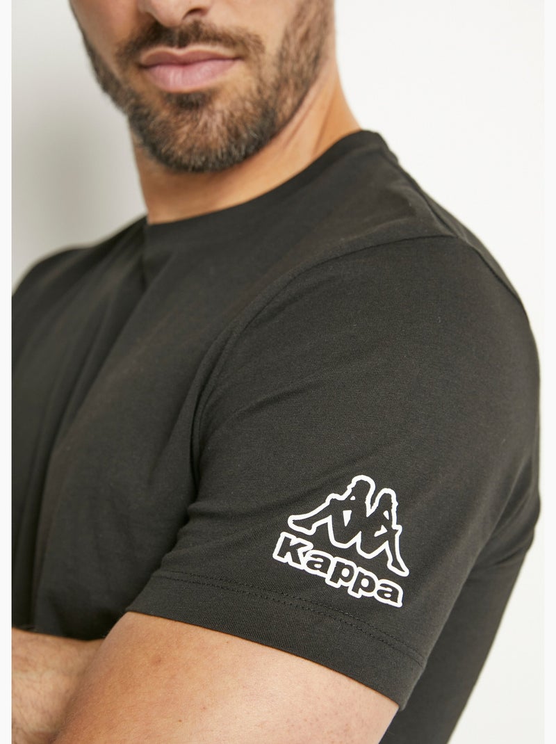 T-shirts avec col rond et logo épaule Noir - Kiabi