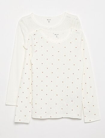 T-shirts en maille pointelle - Lot de 2