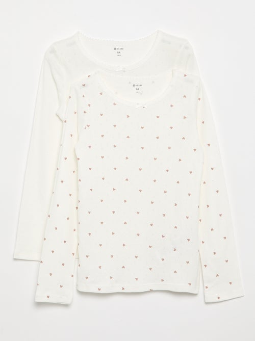 T-shirts en maille pointelle - Lot de 2 - Kiabi T-shirts en maille pointelle - Lot de 2 - Kiabi