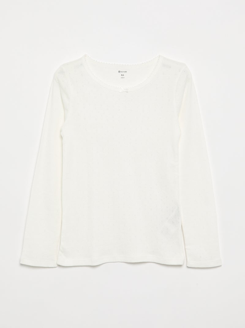 T-shirts en maille pointelle - Lot de 2 Beige - Kiabi