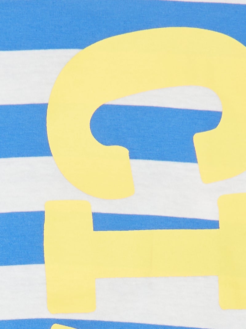 T-shirts loose imprimé manches courtes - Dos rallongé BLEU - Kiabi