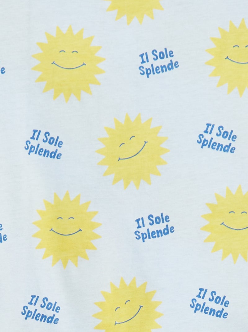 T-shirts loose imprimé manches courtes - Dos rallongé BLEU - Kiabi