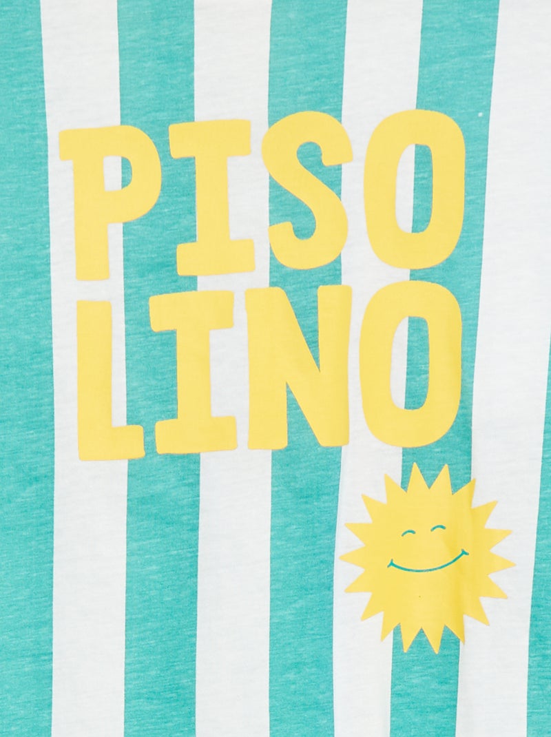 T-shirts loose imprimé manches courtes - Dos rallongé VERT - Kiabi