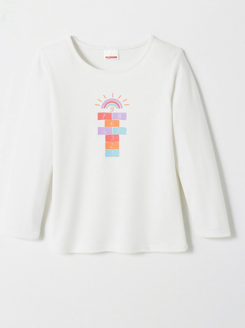 T-shirts Thermolactyl mixte enfant sérigraphiés  - Damart Blanc - Kiabi
