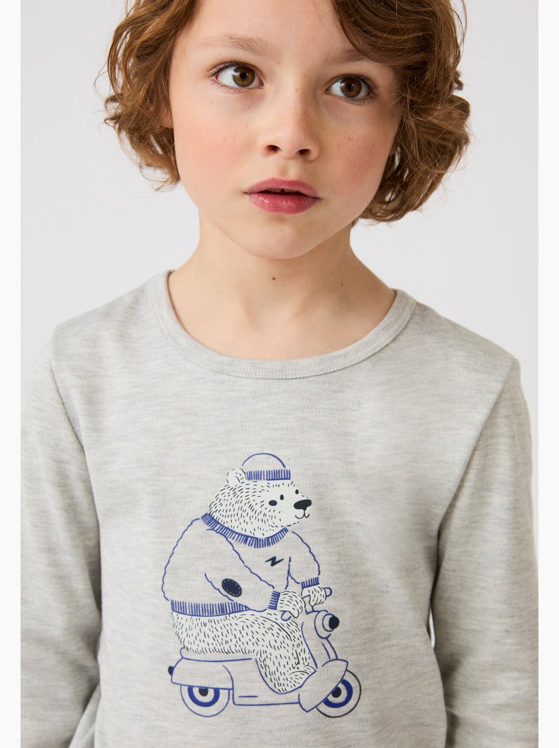 T-shirts thermolactyl mixte enfant sérigraphiés - damart Gris - Kiabi