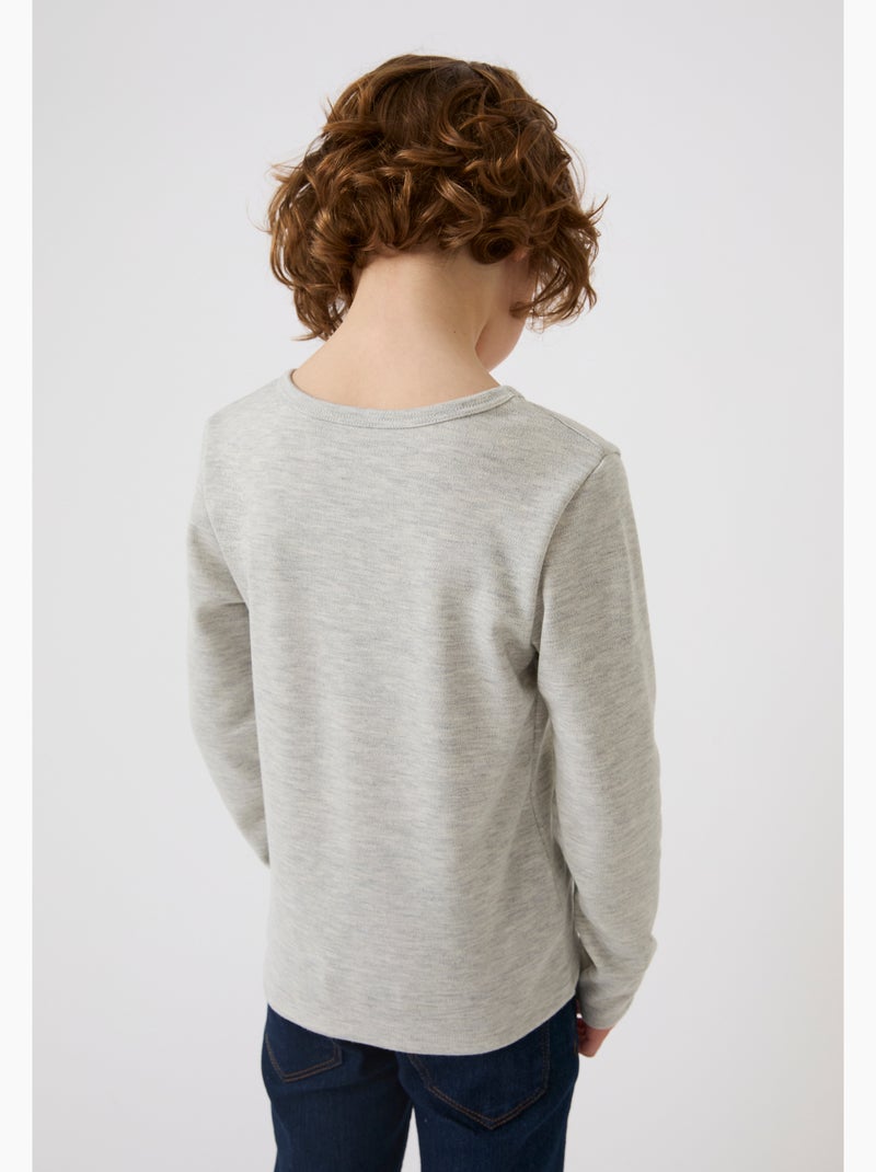T-shirts thermolactyl mixte enfant sérigraphiés - damart Gris - Kiabi