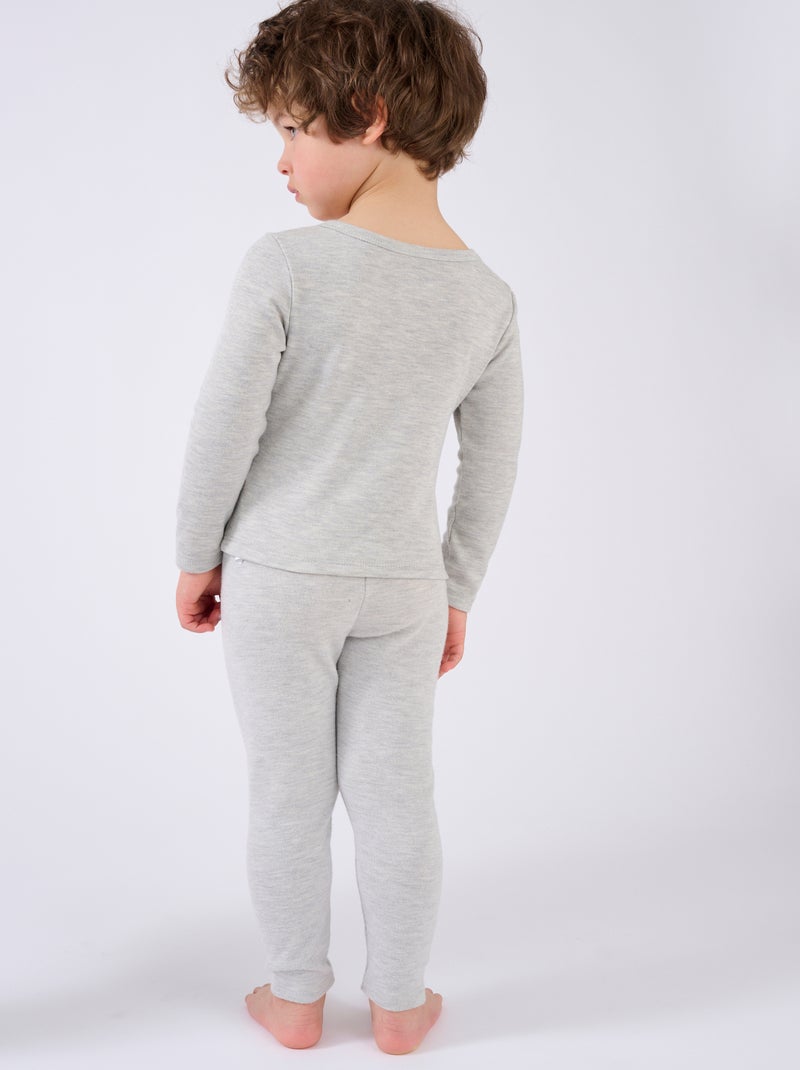 T-shirts Thermolactyl mixte enfant sérigraphiés thermique - Damart Gris clair - Kiabi