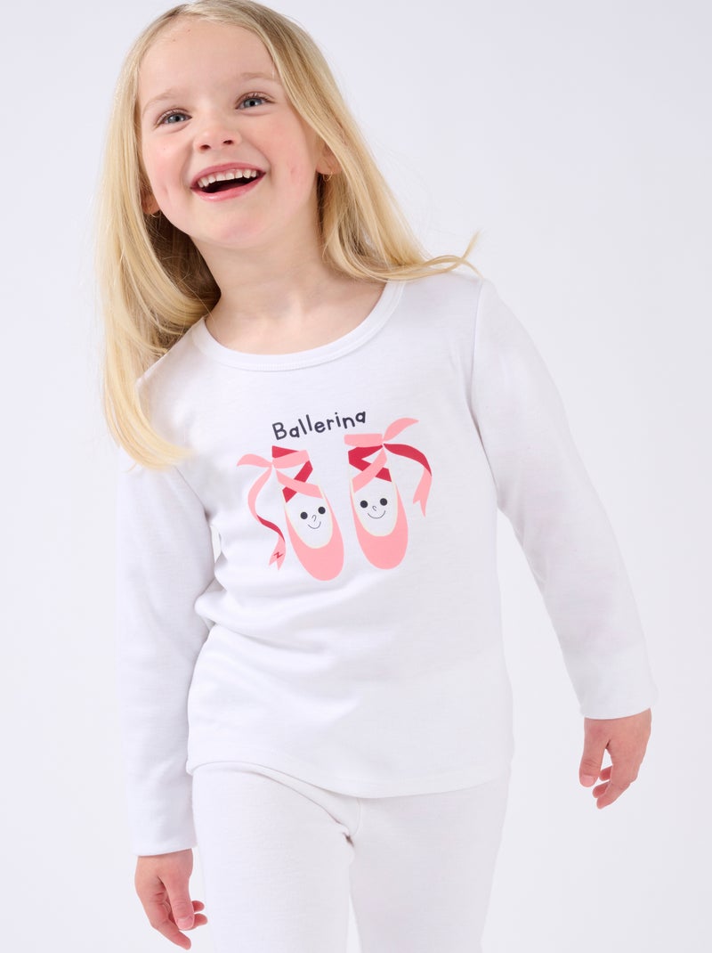 T-shirts Thermolactyl mixte enfant sérigraphiés thermique - Damart Rose pâle - Kiabi