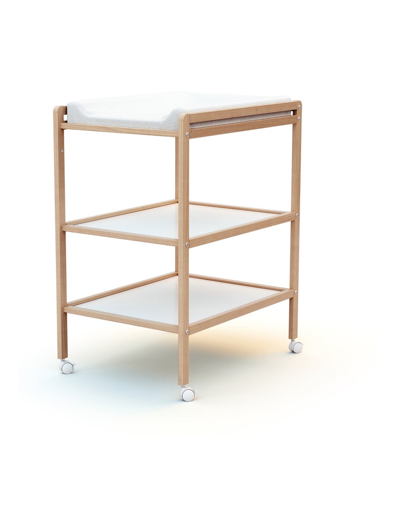 Table à langer 2 étagères en bois ESSENTIEL Beige clair - Kiabi