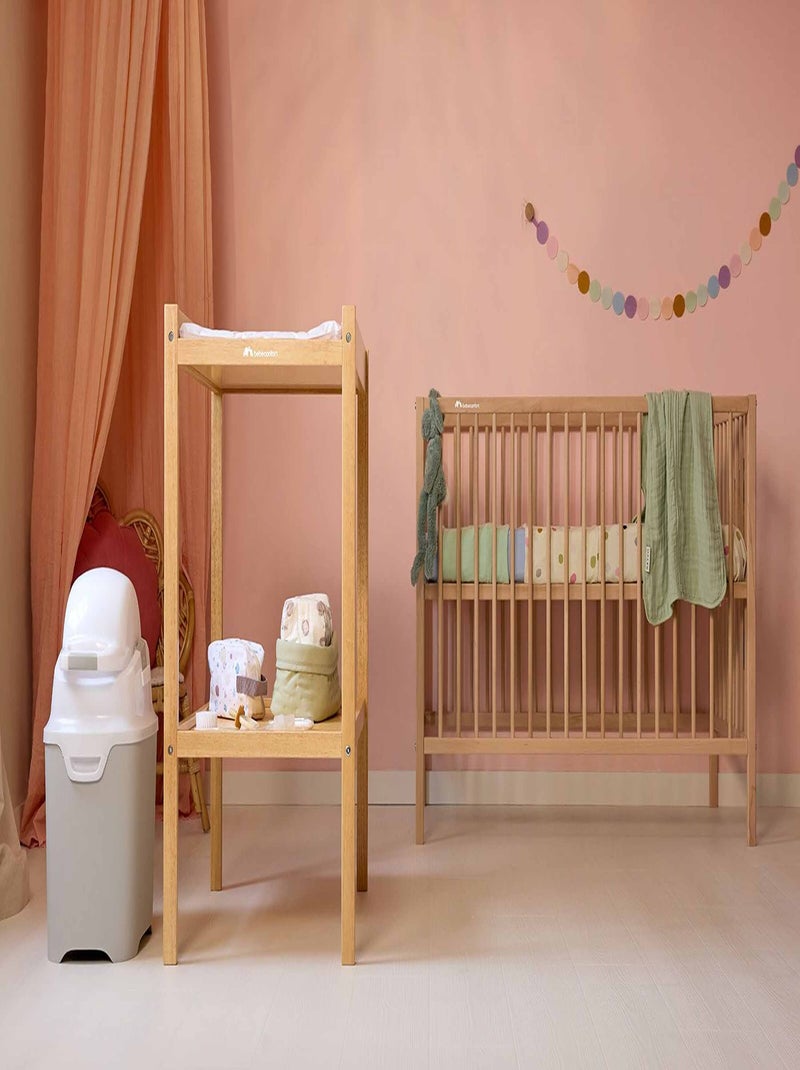 Table à langer bébé en bois Daisy Blanc Marron Blanc - Kiabi