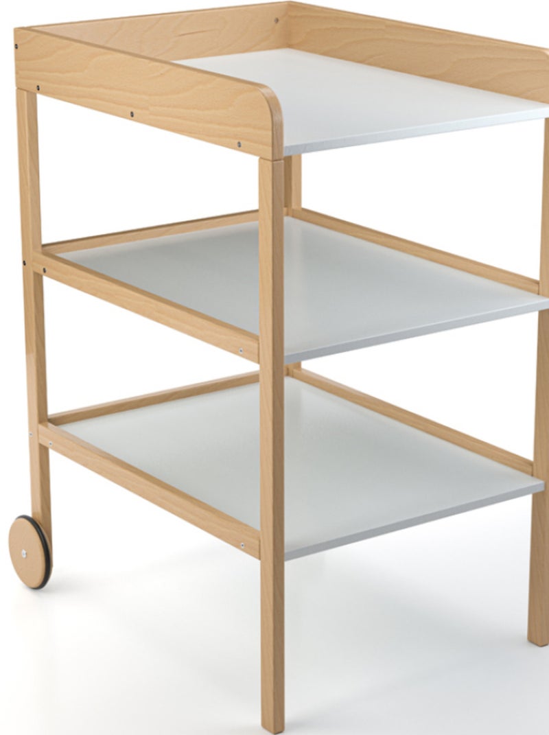 Table À Langer Clarissa Naturel Et Blanc (56,4 X 61,4 X 90,3 Cm) Beige - Kiabi