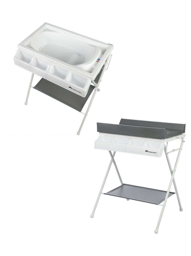 Table à langer et baignoire bébé 2 en 1 Bellis Gris - Kiabi
