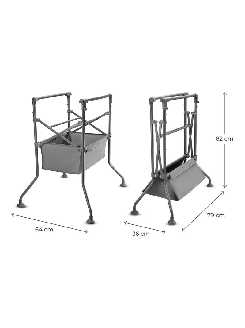 Table à Langer et Baignoire Kinderkraft BUBBLY 5 en 1 Pliable avec Panier et Tuyau d’Évacuation Gris - Kiabi