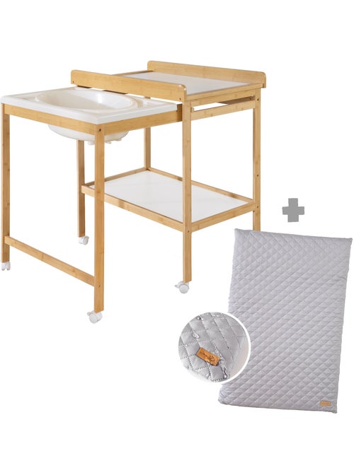 Table à langer extensible avec baignoire + Matelas à langer 'roba Style' - Bicolore - Kiabi