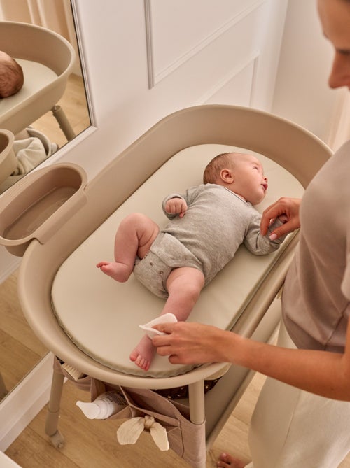 Table à langer LIONELO Rosie - Réglable en hauteur - Roulettes - Organisateur - Kiabi