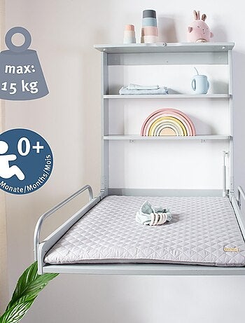 Table à langer murale rabattable + matelas déperlant 'Roba style'