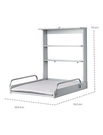 Table à langer murale rabattable + matelas déperlant 'Roba style'