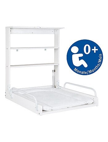 Table à langer murale rabattable + matelas imperméable 'Roba'