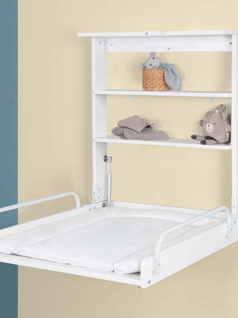Table à langer murale rabattable + matelas imperméable 'Roba' Blanc - Kiabi