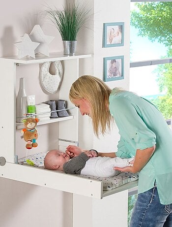 Table à langer murale Wicki Blanc