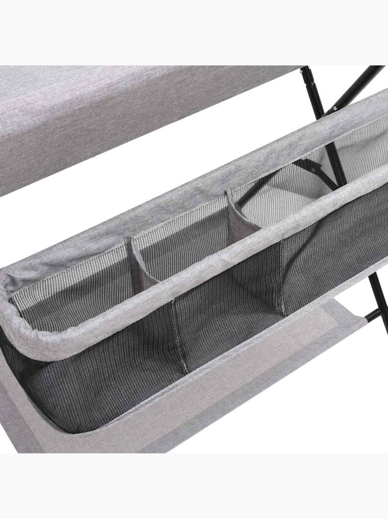 Table à langer pliable en fer avec rangements - vidaxl Gris - Kiabi
