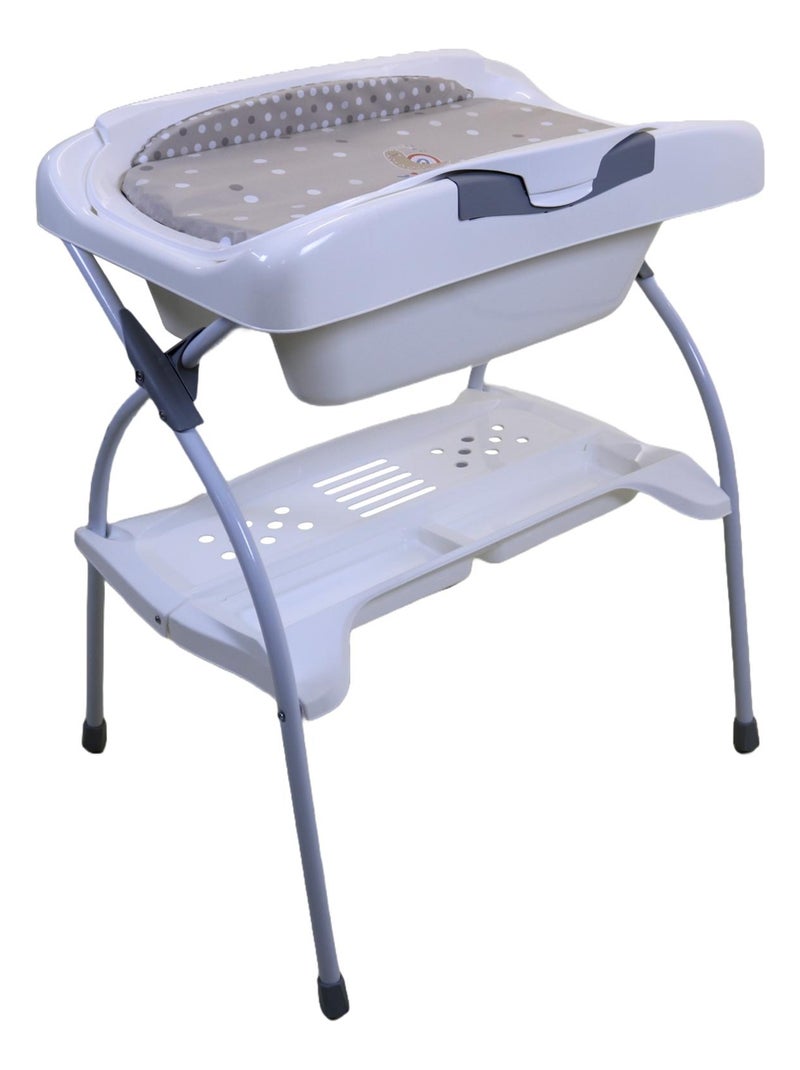 Table à langer pliante avec baignoire Taupe - Kiabi