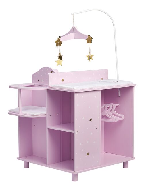 Table à langer poupon poupée Twinkle Stars Princess rangement bois jeu TD-0203AP - Kiabi