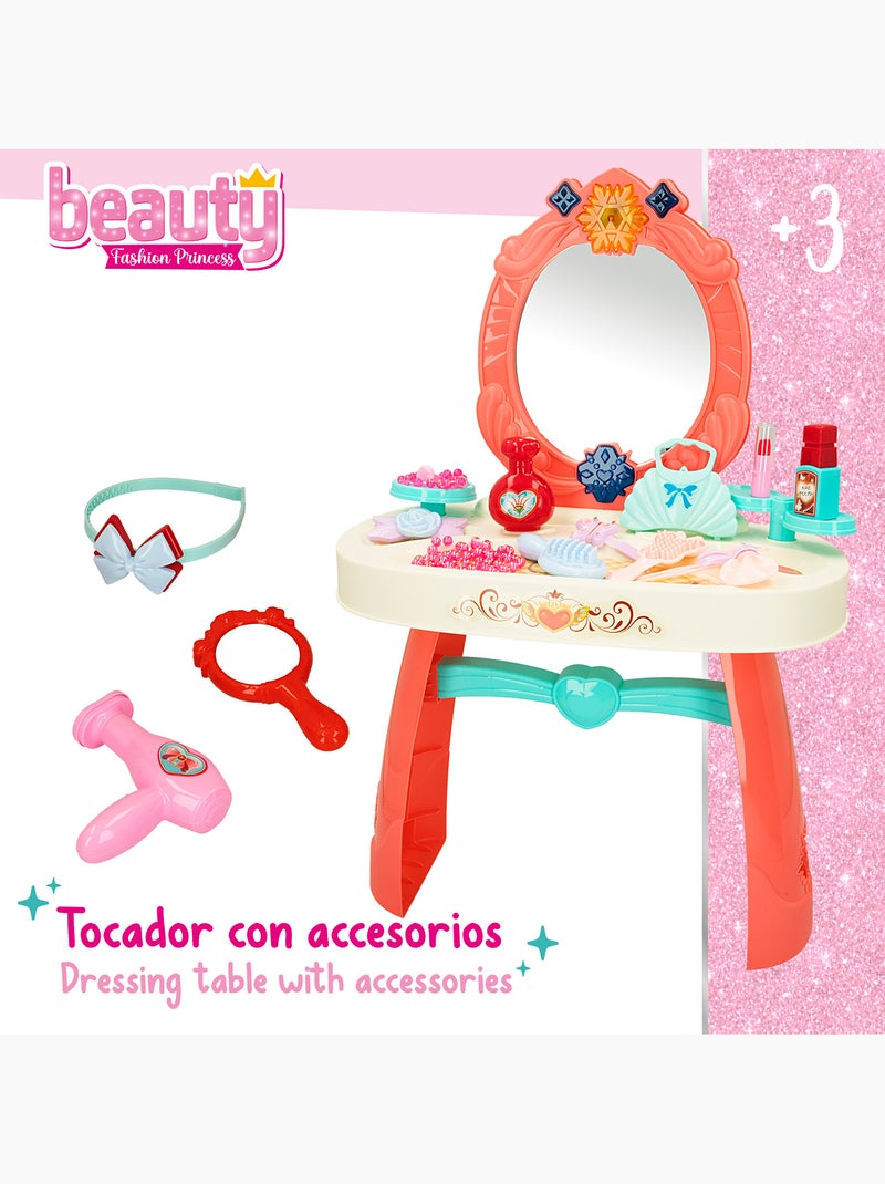 Table à langer pour enfants avec accessoires, son et lumière beauty fashion princess N/A - Kiabi