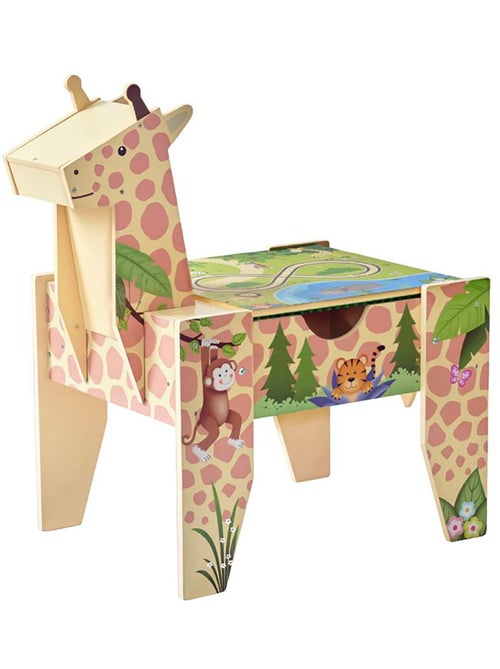 Table activités bois 2-en-1, 71cm, Multicolore, - Kiabi