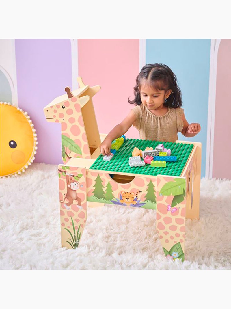 Table activités bois 2-en-1, 71cm, Multicolore, Multicolore - Kiabi