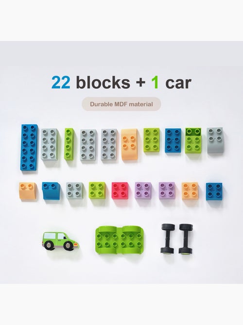 Table activités bois 2-en-1, 71cm, Multicolore, - Kiabi