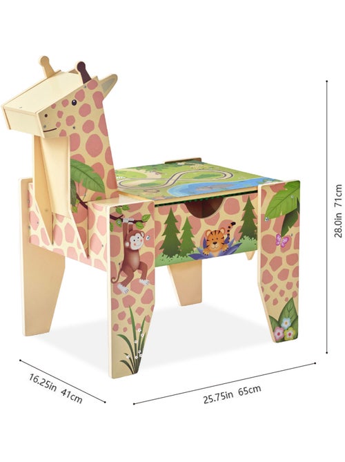 Table activités bois 2-en-1, 71cm, Multicolore, - Kiabi