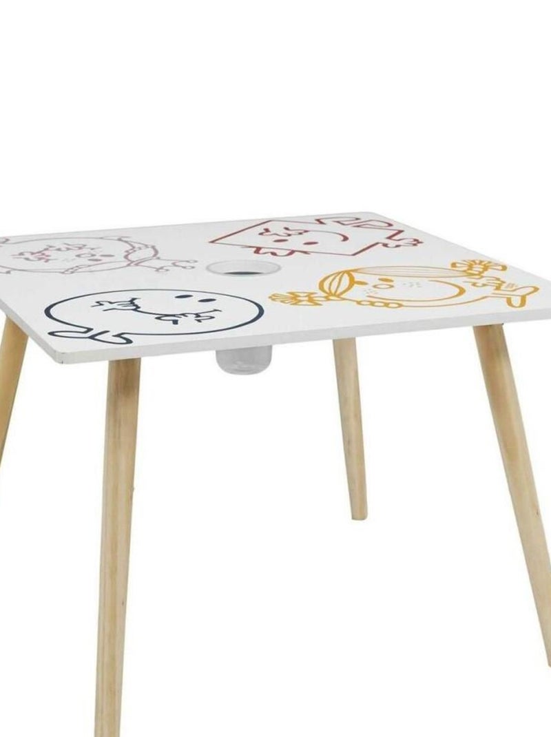 Table avec pot à crayons Madame Monsieur Blanc - Kiabi
