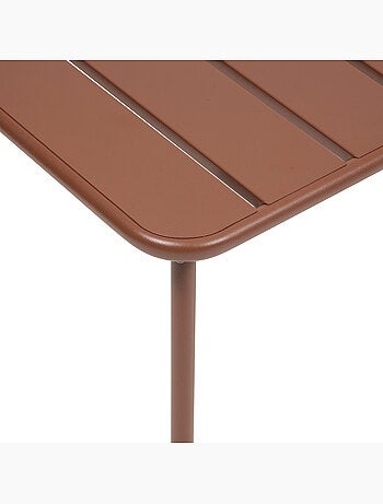 Table basse de jardin carrée en acier pieds ajustables PHUKET