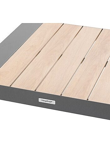 Table basse de jardin carrée en aluminium à lattes ÉVASION