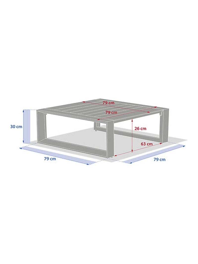 Table basse de jardin carrée en aluminium ALLURE Beige - Kiabi