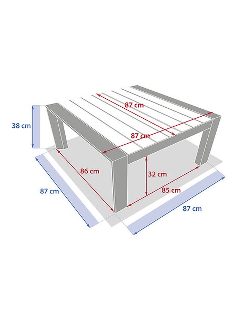 Table basse de jardin en aluminium effet bois EVASION Beige - Kiabi