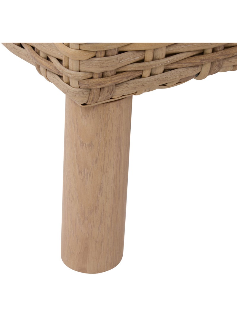 Table basse de jardin en résine tressée et verre trempé MOOREA Beige - Kiabi