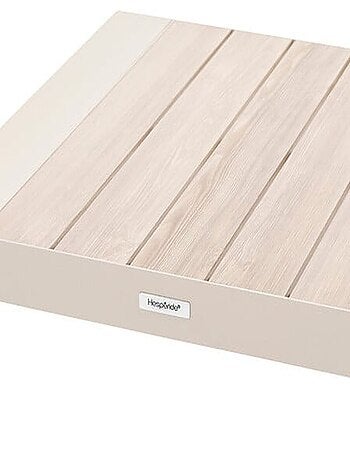 Table basse de jardin petit modèle en aluminium effet bois EVASION