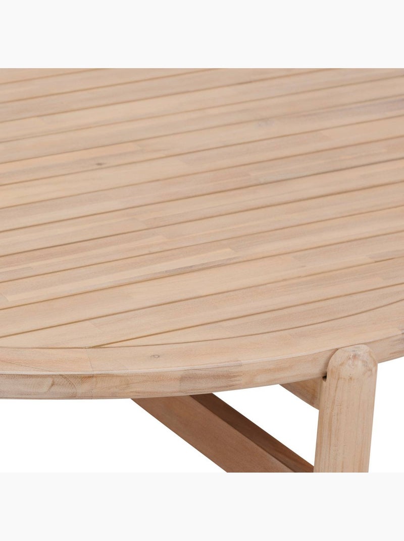 Table basse de jardin ronde en bois d'acacia deona Beige - Kiabi